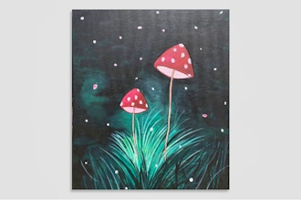 Paint and Sip: Stunning “Midnight Mushrooms” Painting